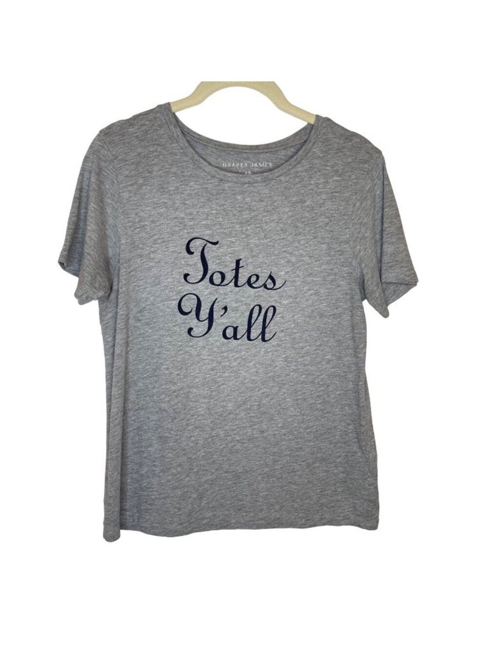 Draper James "Totes Y'All" Grey Tee, XS